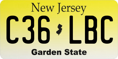 NJ license plate C36LBC