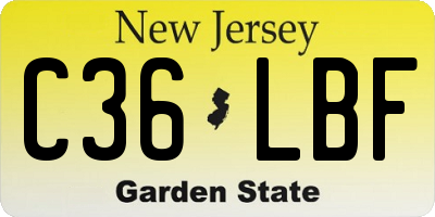 NJ license plate C36LBF
