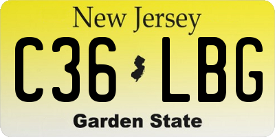 NJ license plate C36LBG
