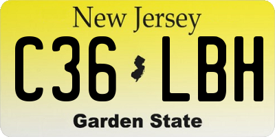 NJ license plate C36LBH