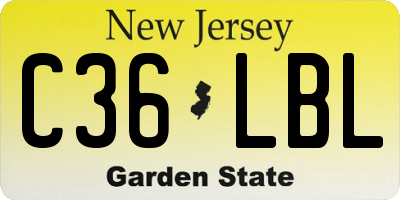 NJ license plate C36LBL