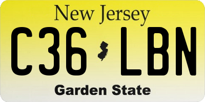 NJ license plate C36LBN