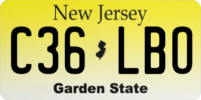 NJ license plate C36LBO