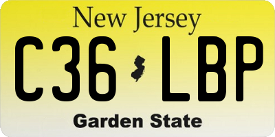 NJ license plate C36LBP