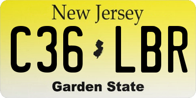 NJ license plate C36LBR