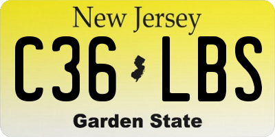 NJ license plate C36LBS