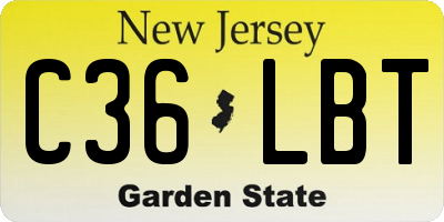 NJ license plate C36LBT