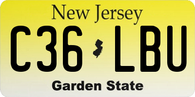NJ license plate C36LBU