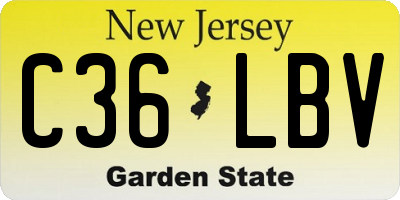 NJ license plate C36LBV