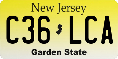 NJ license plate C36LCA