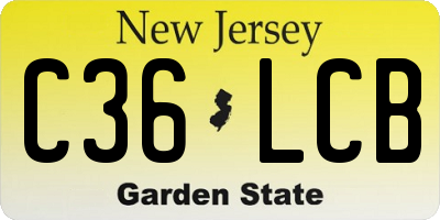 NJ license plate C36LCB