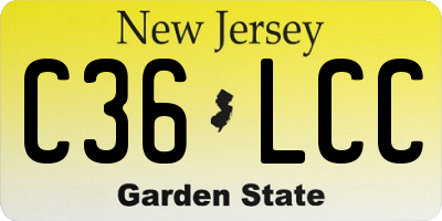 NJ license plate C36LCC