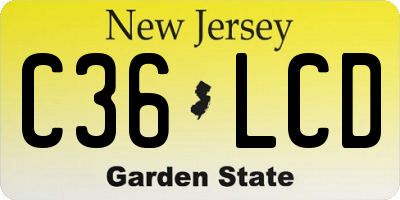 NJ license plate C36LCD
