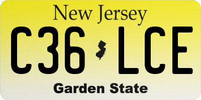 NJ license plate C36LCE