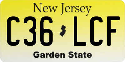 NJ license plate C36LCF