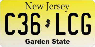 NJ license plate C36LCG