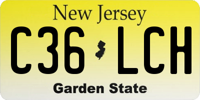 NJ license plate C36LCH