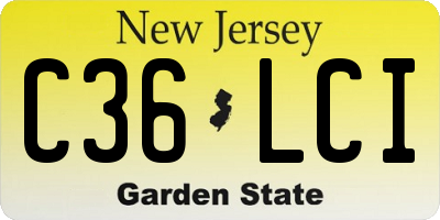 NJ license plate C36LCI