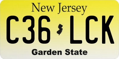 NJ license plate C36LCK