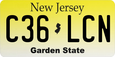 NJ license plate C36LCN