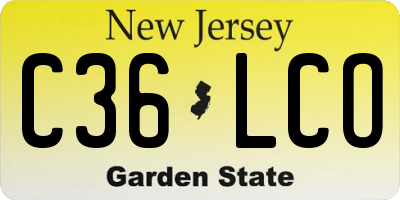 NJ license plate C36LCO