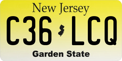 NJ license plate C36LCQ