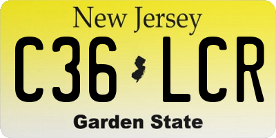 NJ license plate C36LCR
