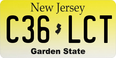 NJ license plate C36LCT