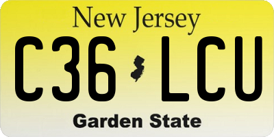 NJ license plate C36LCU
