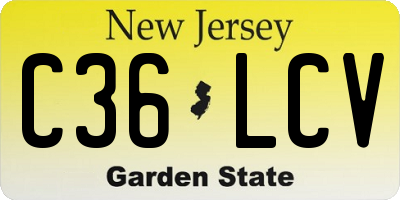 NJ license plate C36LCV