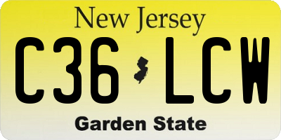 NJ license plate C36LCW