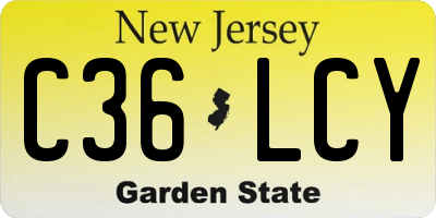 NJ license plate C36LCY