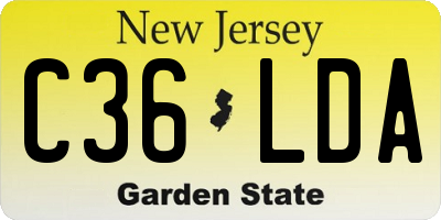 NJ license plate C36LDA