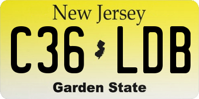 NJ license plate C36LDB