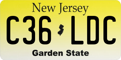 NJ license plate C36LDC