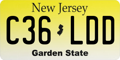 NJ license plate C36LDD