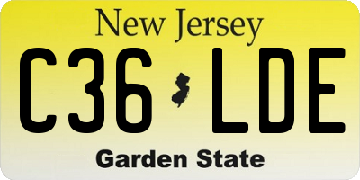 NJ license plate C36LDE