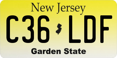 NJ license plate C36LDF