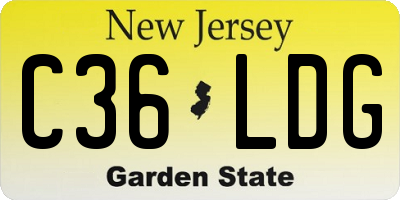 NJ license plate C36LDG