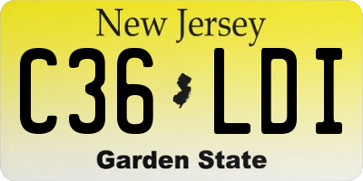 NJ license plate C36LDI