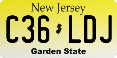 NJ license plate C36LDJ
