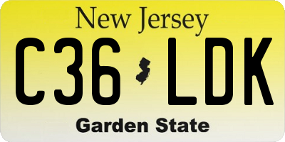 NJ license plate C36LDK