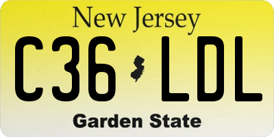NJ license plate C36LDL