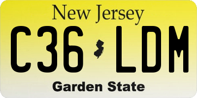 NJ license plate C36LDM
