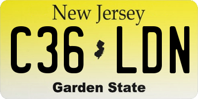 NJ license plate C36LDN