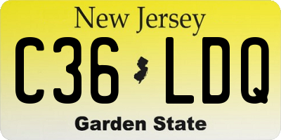 NJ license plate C36LDQ