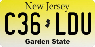 NJ license plate C36LDU