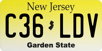 NJ license plate C36LDV