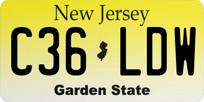 NJ license plate C36LDW