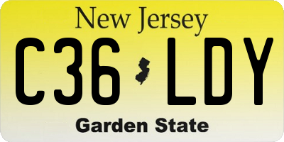 NJ license plate C36LDY